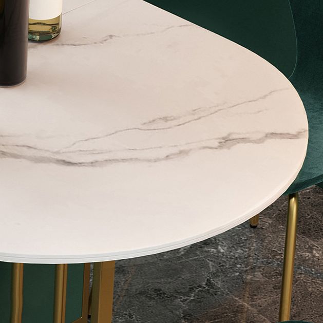 Folding Dining Table Set 1/3/5/7 Pcs Stone Top Table with Armless Chairs