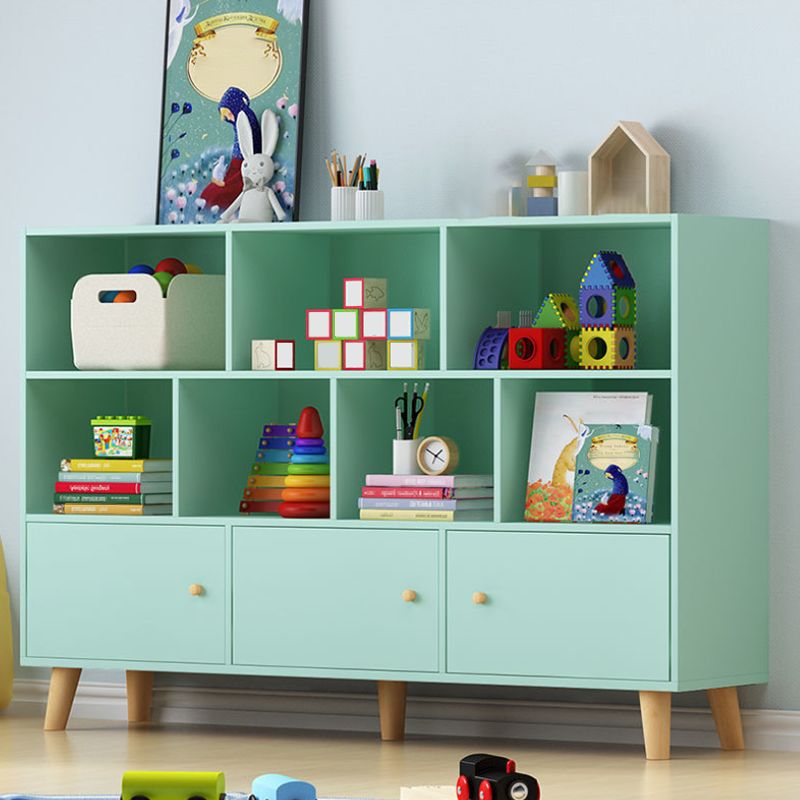 Scandinavian Standard Bookcase Engineered Wood Bookshelf with Cabinets