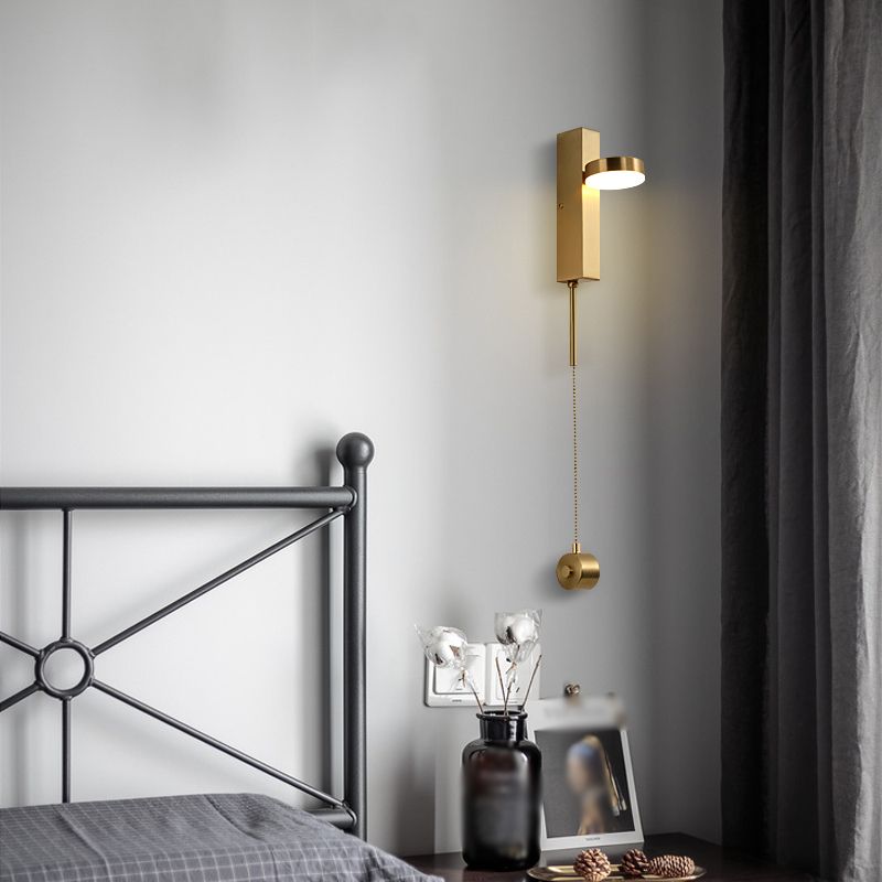 Metall Geometrische LED -Wandmontagelampe moderner Stil 1 leichte Leuchtenleuchten in Gold