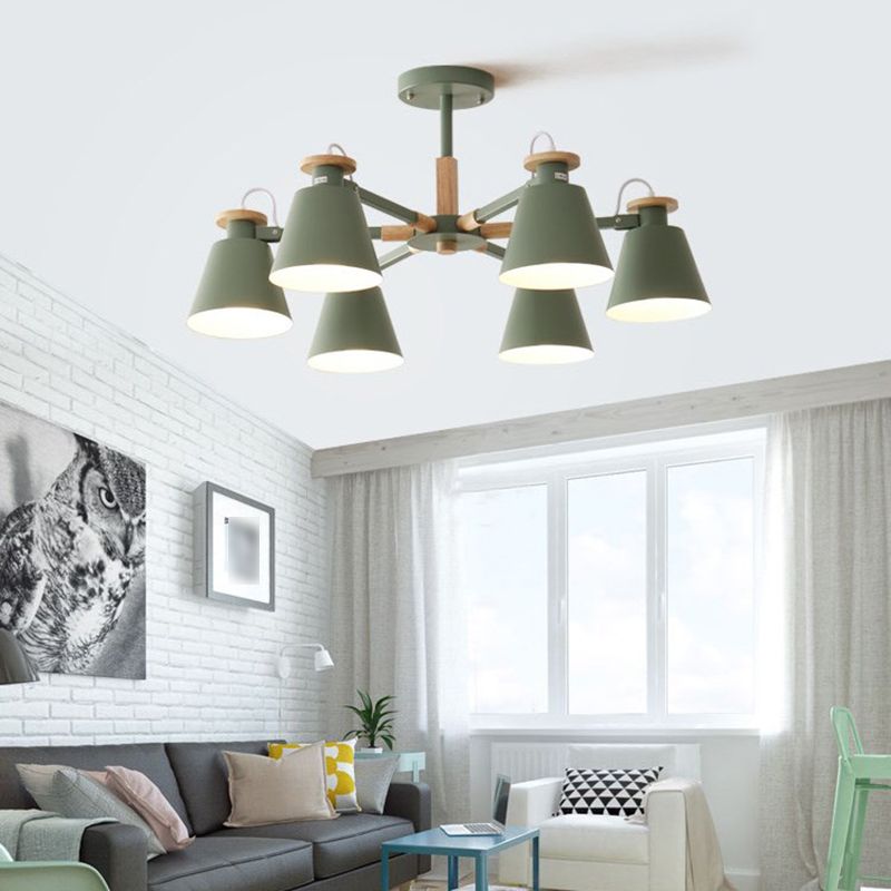 Lámpara de techo de metal de estilo colgante geométrico de múltiples luces