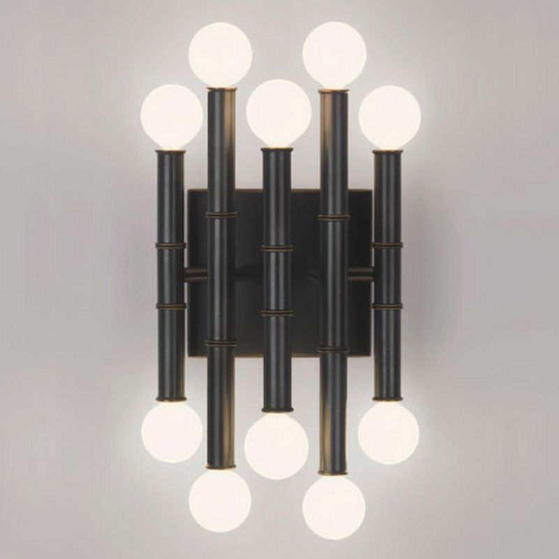 Tubos Apliques de pared metálicos Fixes de iluminación Estilo moderno Luz de pared de 10 luces