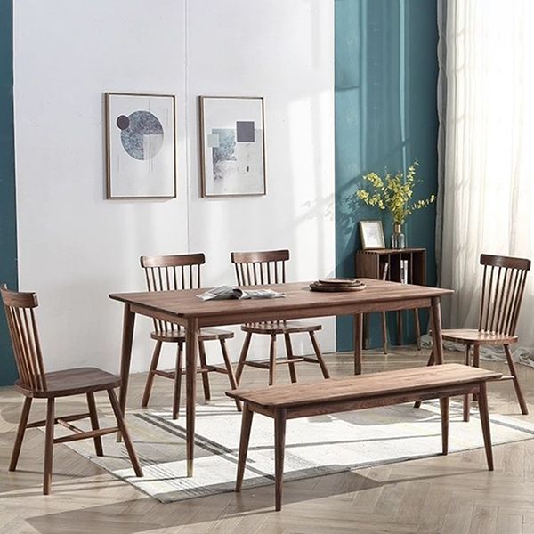 Rectangle Shape Kitchen Table Luxury Dining Room Desk with 4 Legs