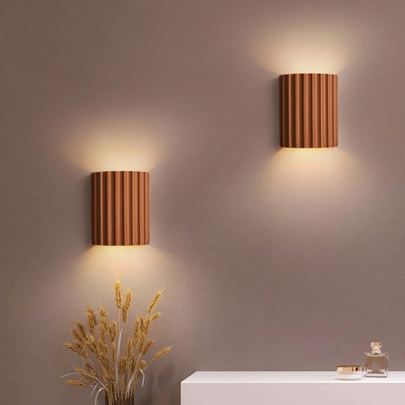 Half Cylinder Shape Resin Wall Sconces Modern 2-Lights Wall Mount Light Fixture