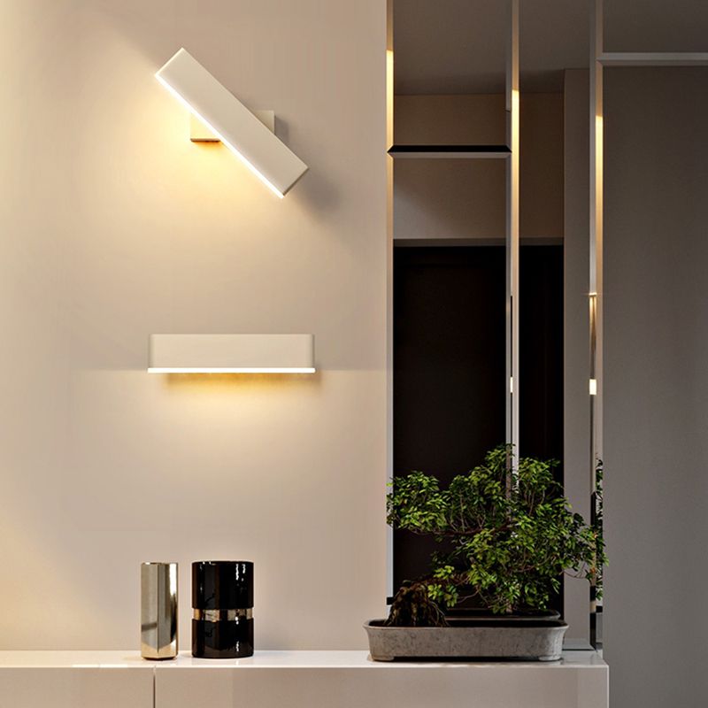 Modern Style Rectangle Shape Wall Sconce Metal 1 Light Wall Lighting for Bedroom
