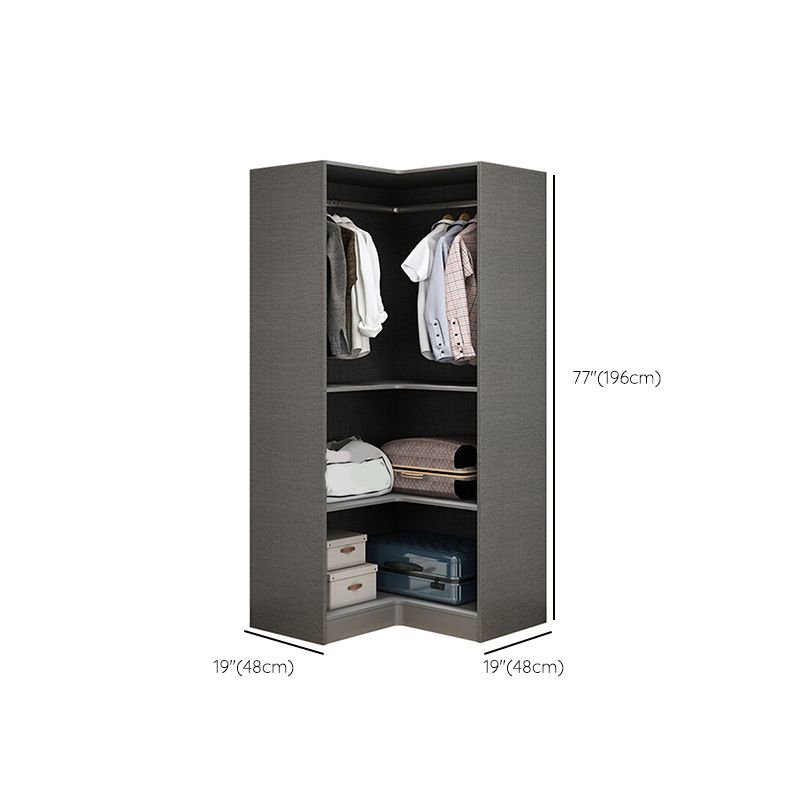 Black Color Glass Wardrobe Soft Close Door Wardrobe Closet for Home