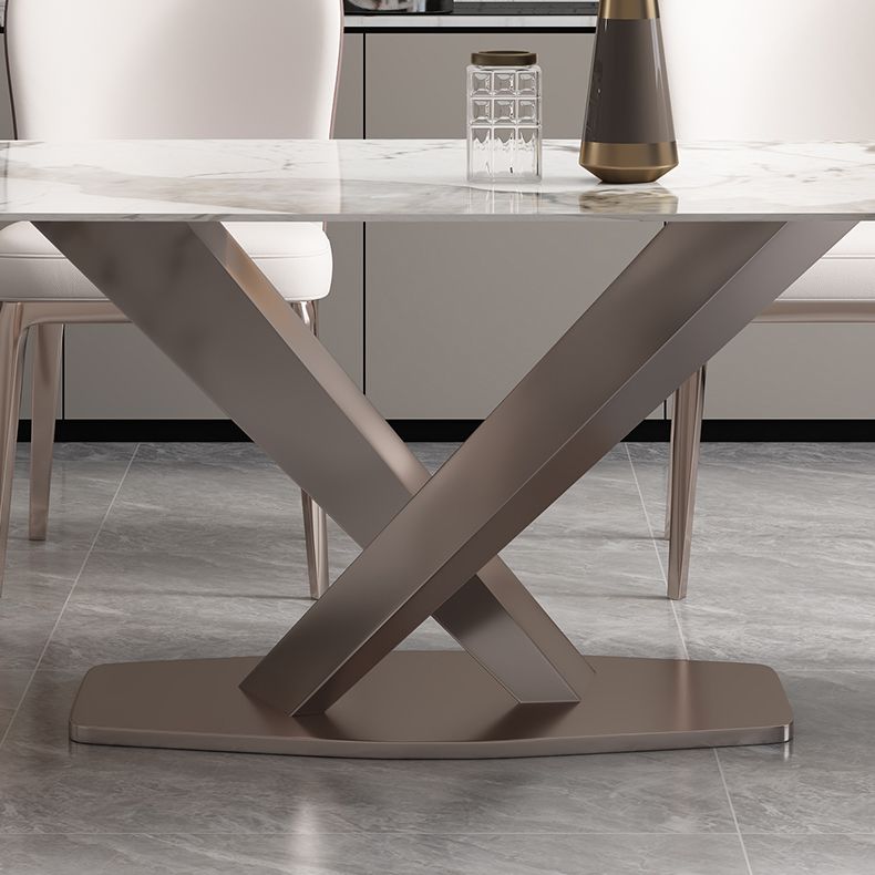 Modern Sintered Stone Top Dining Set Rectangle 1/4/5/6/7 Pieces Dining Room Table Set