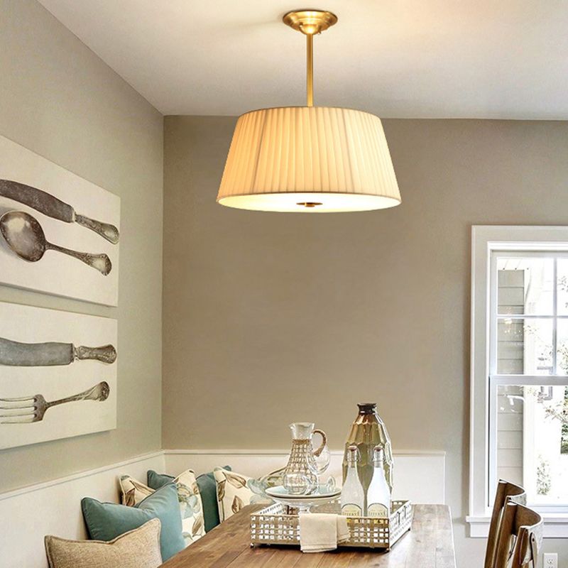 Tapered Semi Flush Mount Light Fabric Traditional Flush Mount Ceiling Light Fixtures for Living Room
