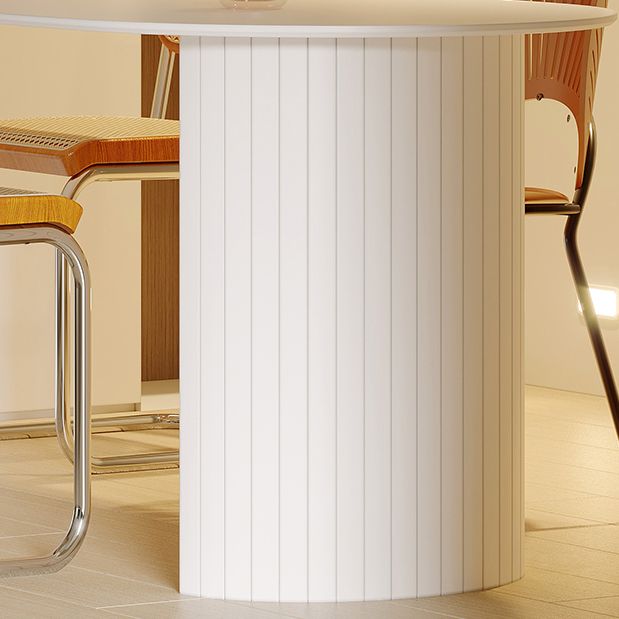 White Double Pedestal Dining Table Modern Stone Top Dining Table