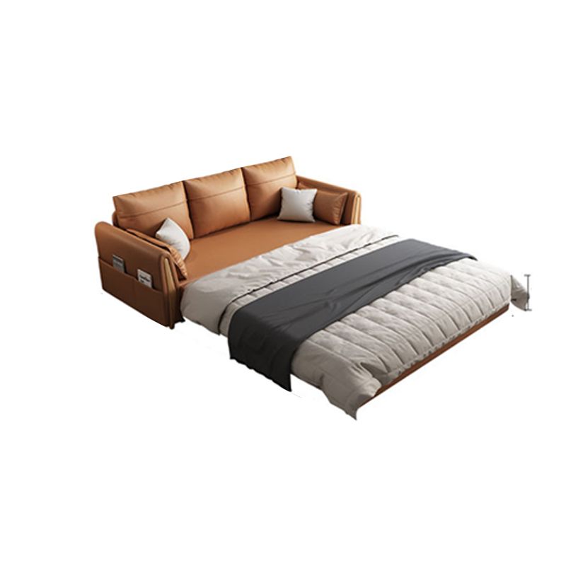 Faux leather Sleeper Sofa 30.70" Wide Scandinavian Sofa Bed with Detachable Mattress