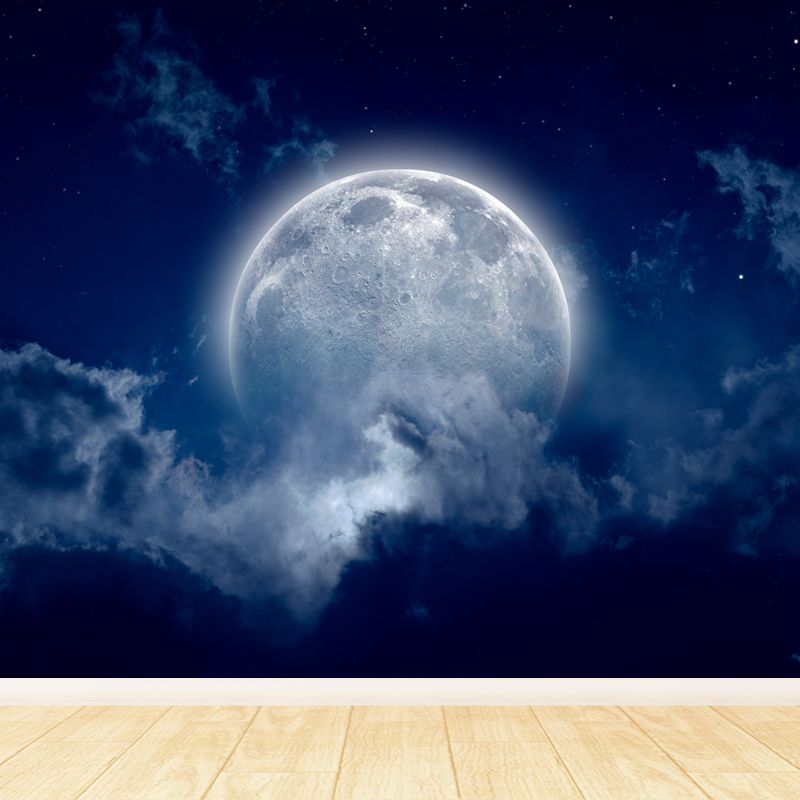 Magical Planet Mural Wallpaper Pastel Color Modern Wall Covering for Girls Bedroom