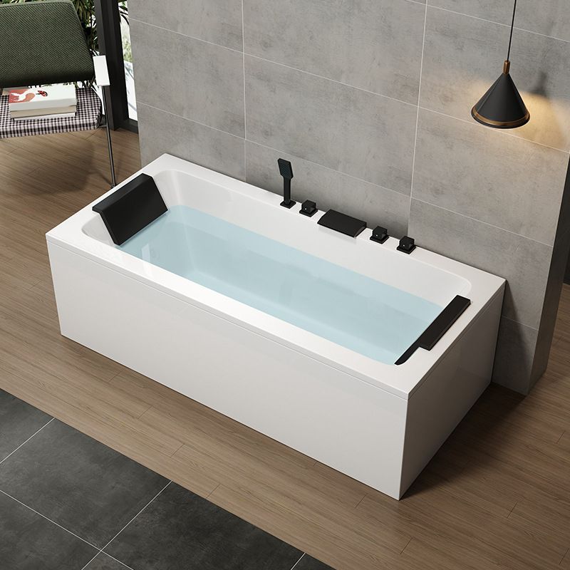 Modern Acrylic Bathtub Right-Hand Drain and Overflow Trim Bath Tub