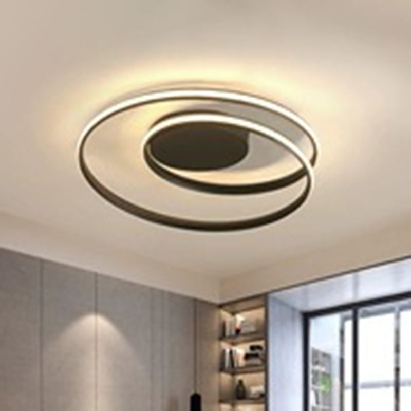 Simplicity Circle Ceiling Flush Mount Light Metal LED Bedroom Close to Ceiling Lamp