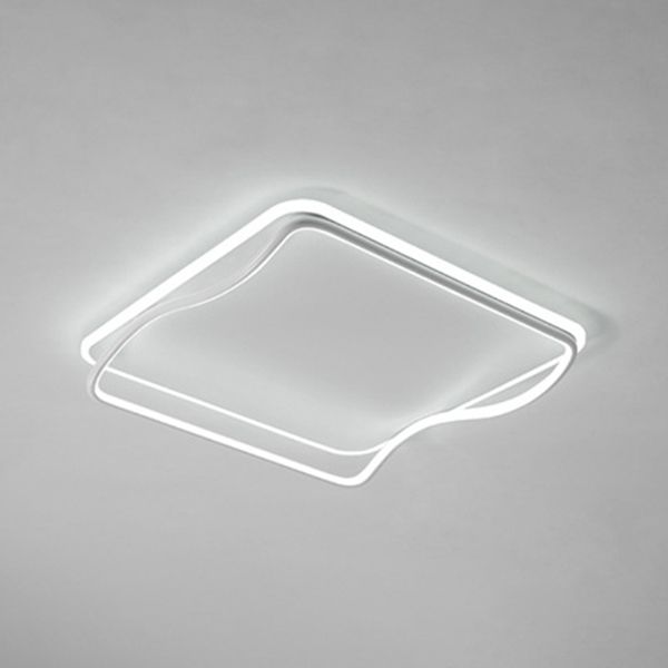Plafonnier ombragé pour chambre à coucher, luminaire minimaliste à LED en métal, blanc