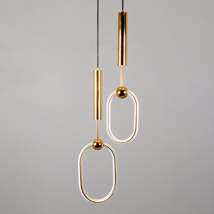 Zeitgenössische Metallhängnisbeleuchtung 1 Leuchtanhänger Beleuchtung in Gold