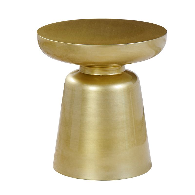 16.9"/23.6" Tall Pedestal Metal End Table Round Solid Color Side End Table
