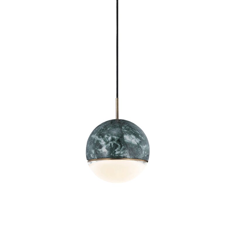 Dome Pendant Light Simplicity Marble Single-Bulb Dining Room Suspension Light Fixture