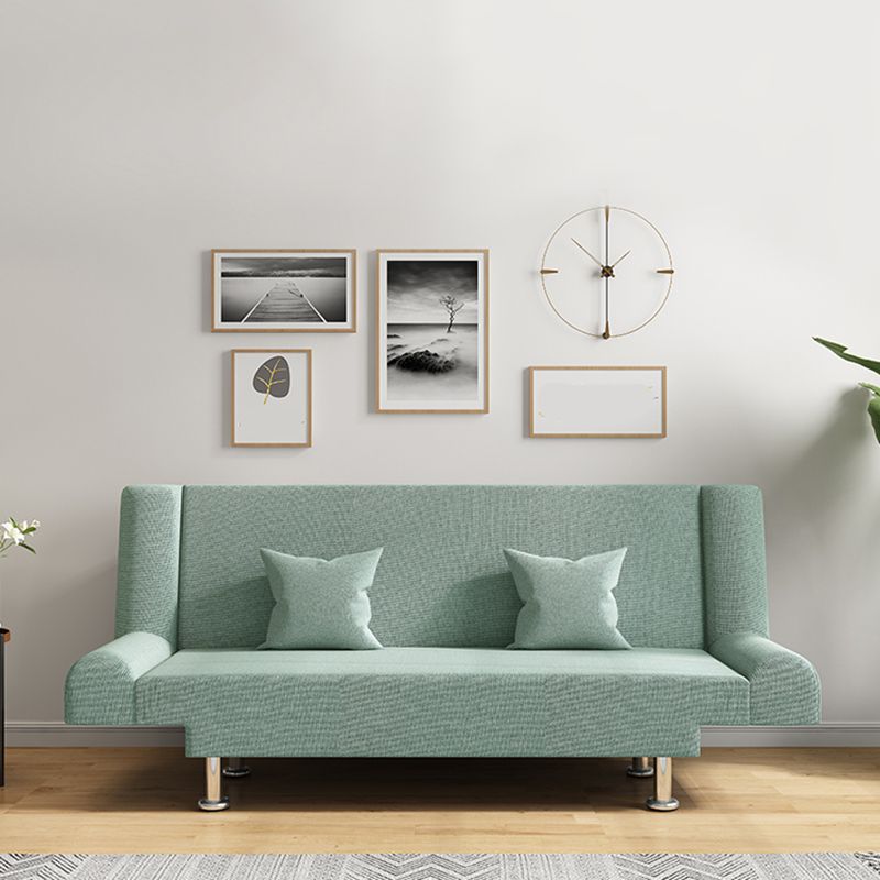 75"Modern Linen Recessed Arm Foldable Convertible Sleeper Sofa