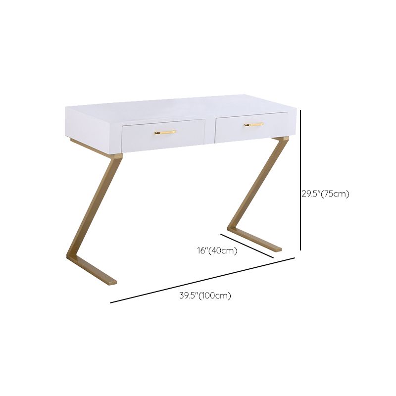 Glam Dresser with 2 Storage Drawers White Vanity Table for Bedroom