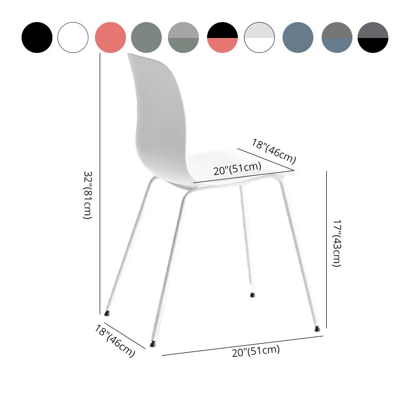 Silla de comedor moderna sin brazos Silla de comedor de plástico para uso en restaurantes
