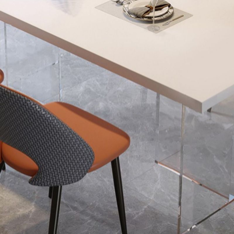 Modern Rectangle Stone Dining Table 1/4/5 Pieces Dining Set for Dining Room