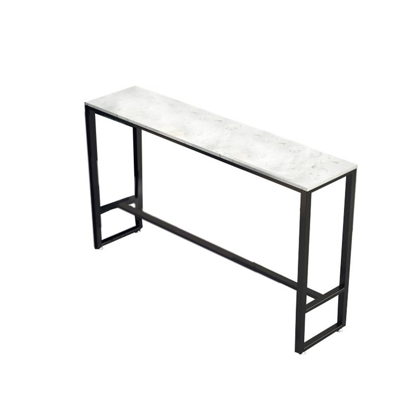 Industrial Style Rectangle Bar Table Faux Marble Bar-Height Bar Dining Table