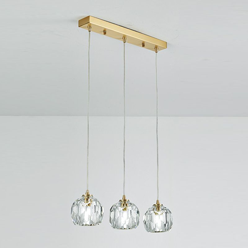 Modern Clear Crystal Shade Hanging Light Household Pendent Lighting Fixtures