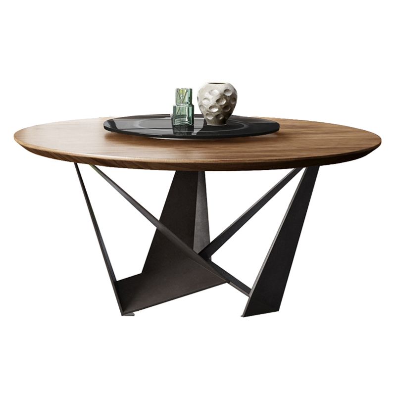 Contemporary Style Table Solid Wood Dining Table Round Shape Excluding Turntable