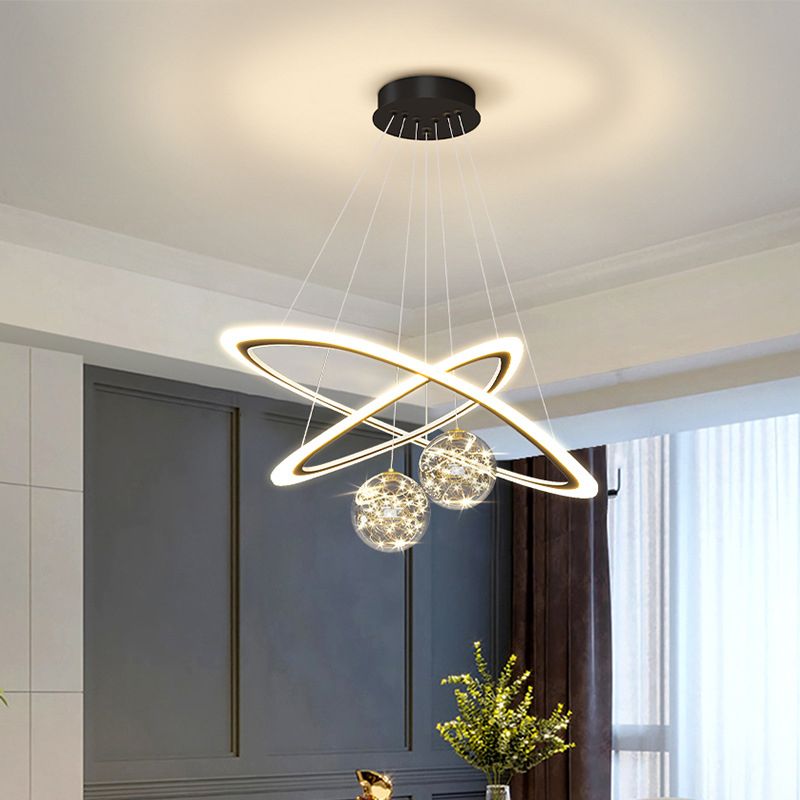Multi Lights Pendant Chandelier Modern Style Glass Hanging Lamps