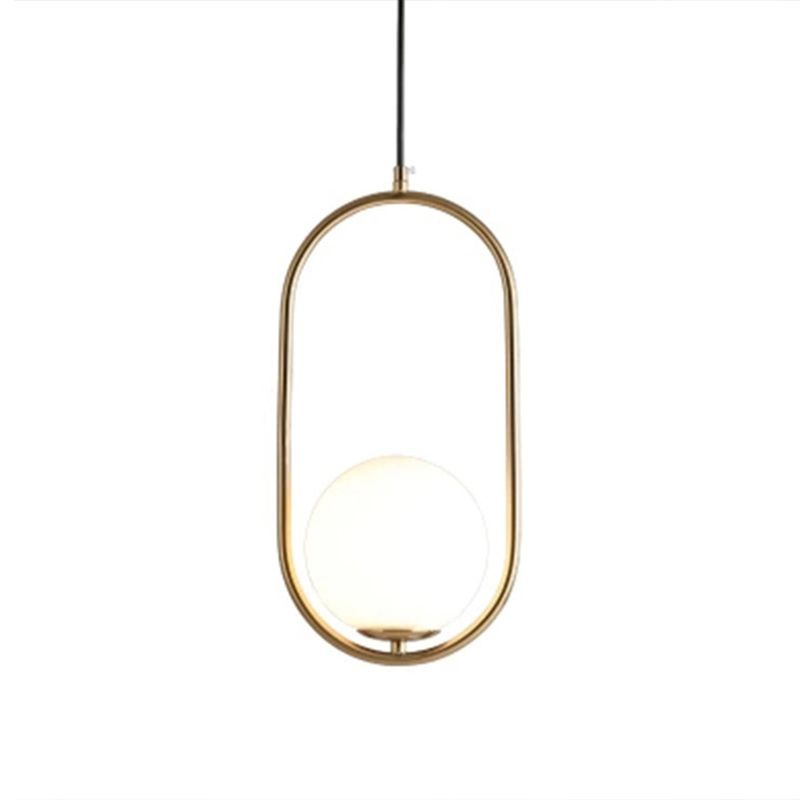 Glass Ball Shaped Hanging Lamp Kit Modern Style 1 Light Suspension Pendant