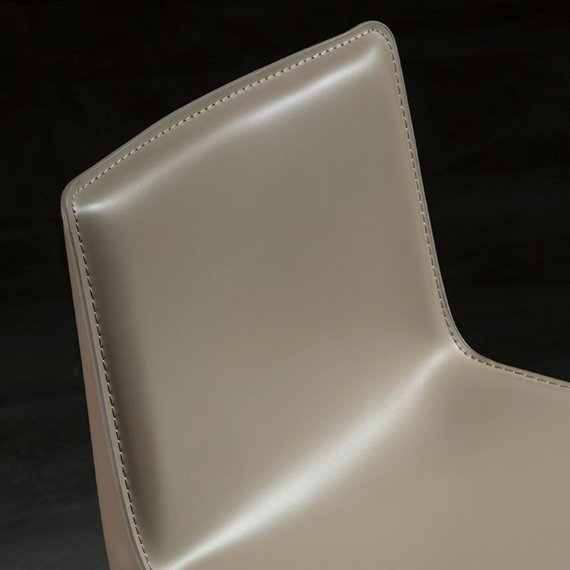 Coffee Shop Low Back Bar Stool Contemporary Leather Square Counter Chair