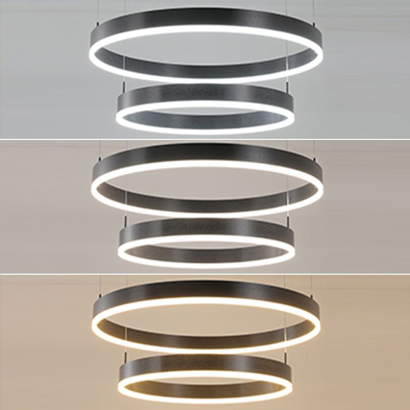 2-laag kroonluchter licht minimalistische stijl cirkelvormige metalen hanglamp voor slaapkamer