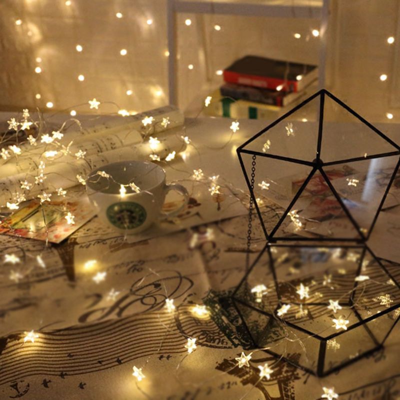 Copper Wire LED Fairy Lamp Artistic Clear Battery String Light for Girls Bedroom