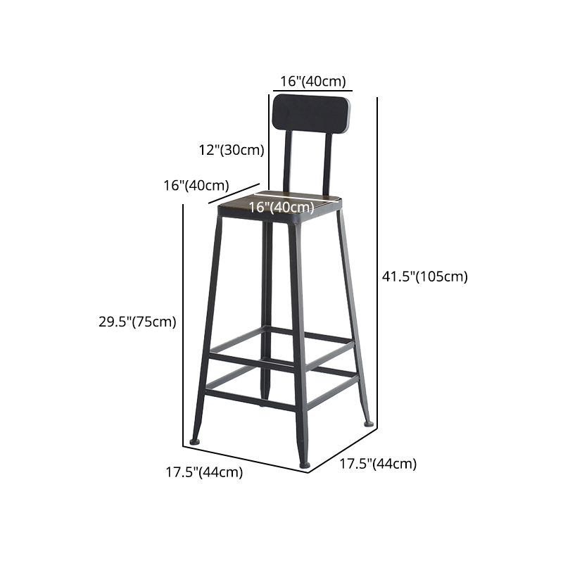29,53 "Industrie -Bar und Counterhocker Low Back Stool mit 4 schwarzen Beinen