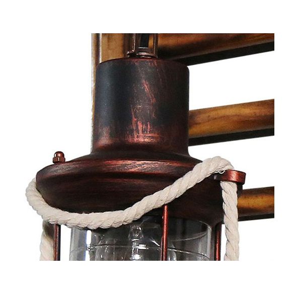 Retro -stijl muurlicht SCONCE met lampenkap 1 lichtglazen sconces