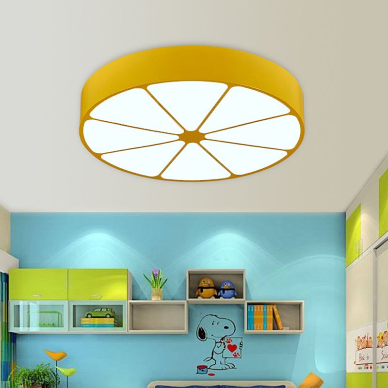 Kindergarten Flat Lemon Ceiling Mount Light Acrylic Modern Stylish Ceiling Lamp