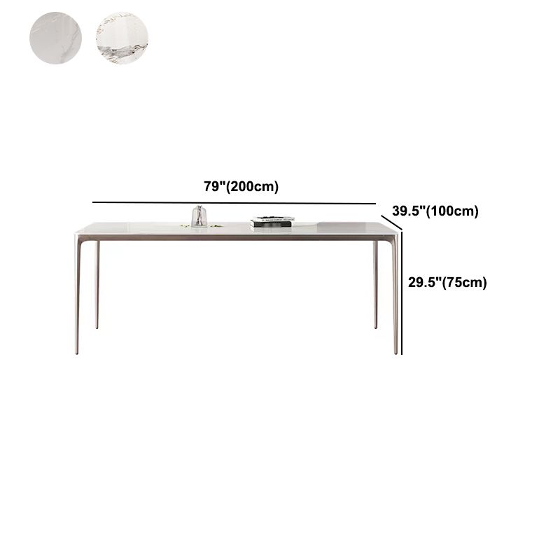 Modern Rectangle Dining Table Sintered Stone Table with 4 Legs