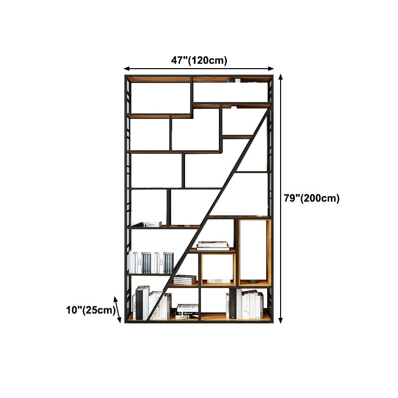78.74 "H Bücherregal Industrial Style Open Back -Bücherregal für Heimbüro