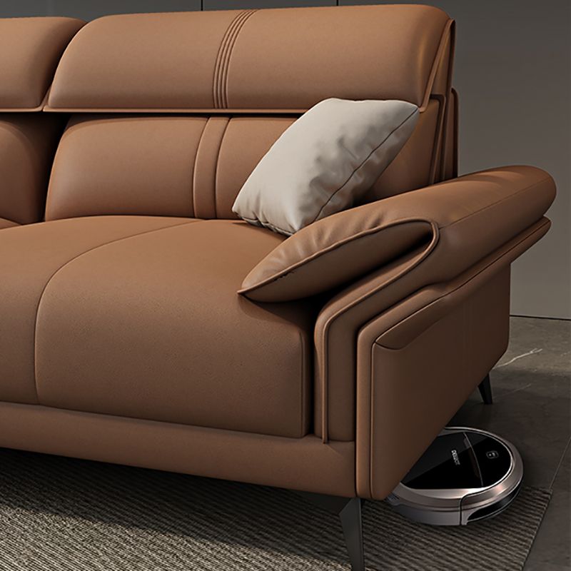 Contemporary Sewn Pillow Back Sofa 35.43"H Pillow Top Arm Sectional