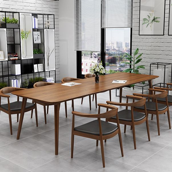 Pine Wood Top Dining Table Traditional Luxury  Rectangle Table with 4 Legs