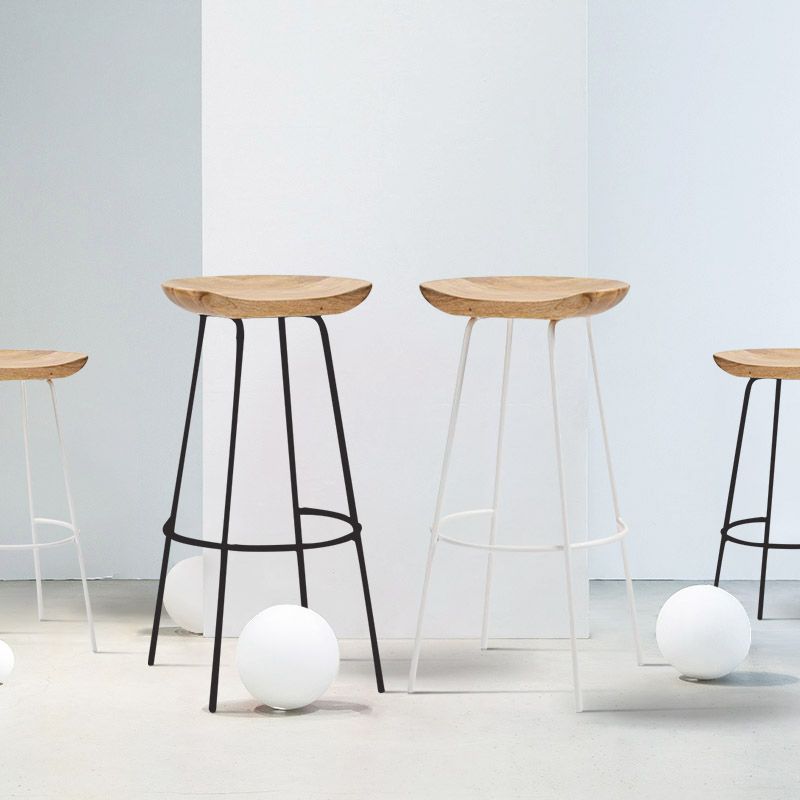 Solid Wood Modern Counter & Bar Stools Matte Finish Indoor Stools