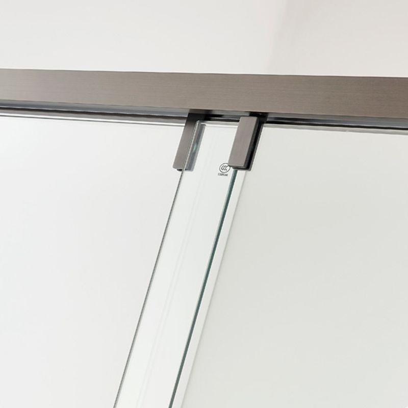 Double Sliding Semi Frameless Shower Bath Door Stainless Steel Handle Shower Door