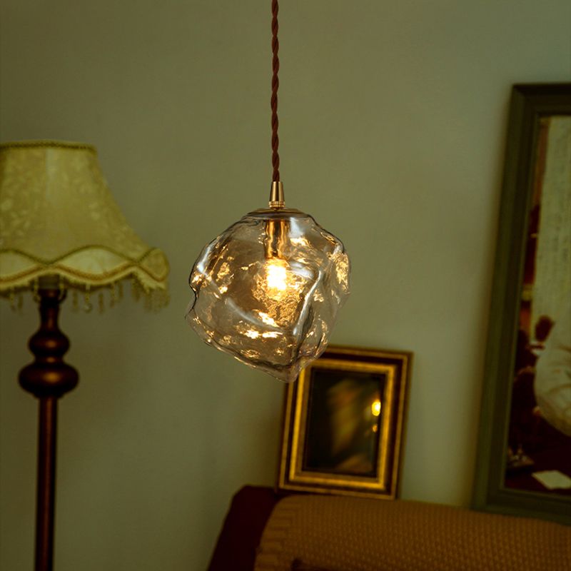 Glass Shade Hanging Light Modern Household Pendent Lighting Fixture for Dining Room