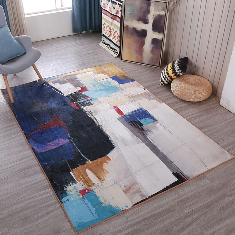 Creative Abstract Pattern Indoor Rug Simple Polyester Rug Washable Anti-Slip Rug for Living Room