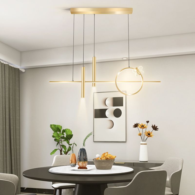 Lampadari a LED moderni Luci a sospensione a sospensione geometriche lampadario in metallo