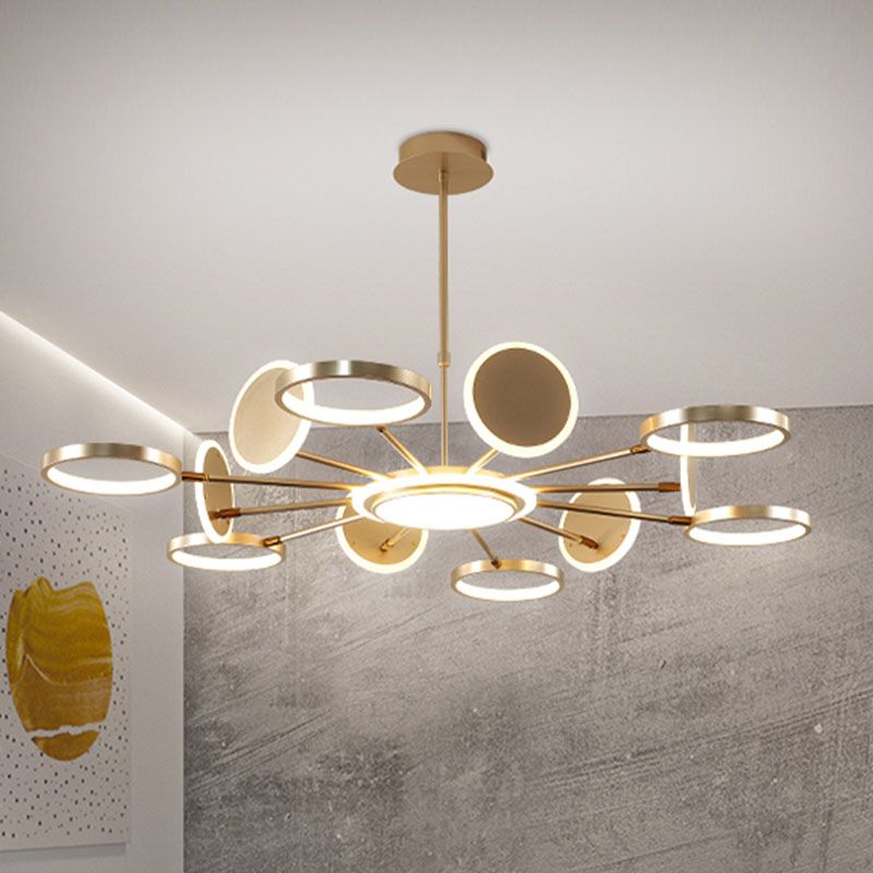 Contemporary Unique Iron LED Chandelier Light Fixtures Multi Head Hanging Chandelier for Restaurant