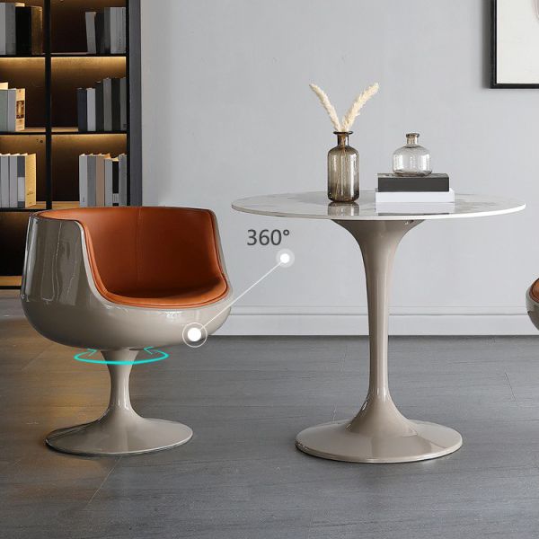 Modern Sintered Stone Dining Table Set Round 1/2/4/5 Pieces Dining Set