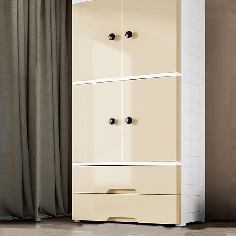 Contemporary Wardrobe Armoire Plastic Wardrobe Closet with Legs