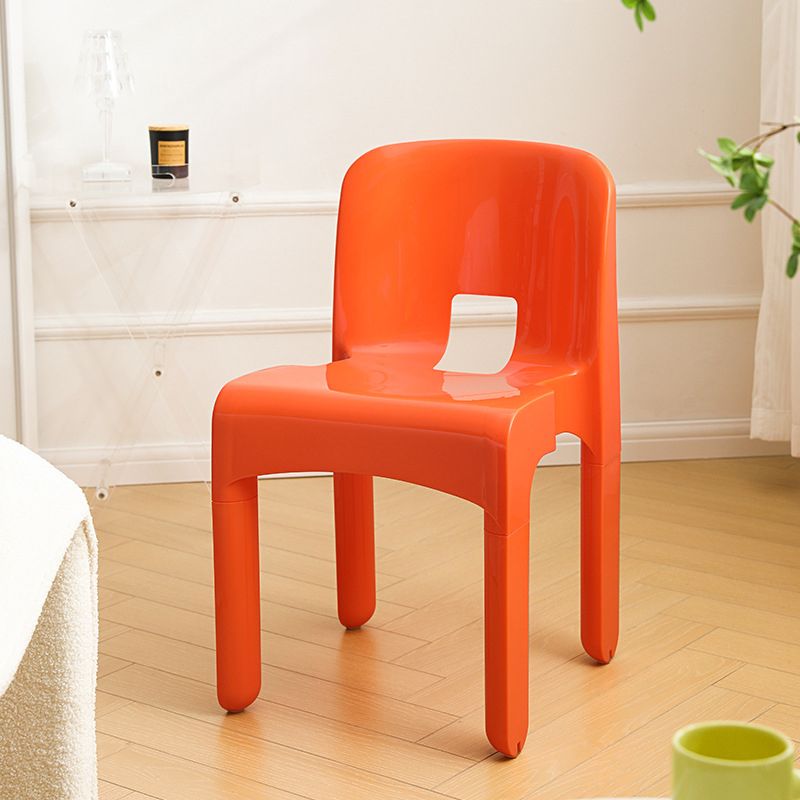 Modern Plastic Side Chair Open Back Armless Chair for Dining Room