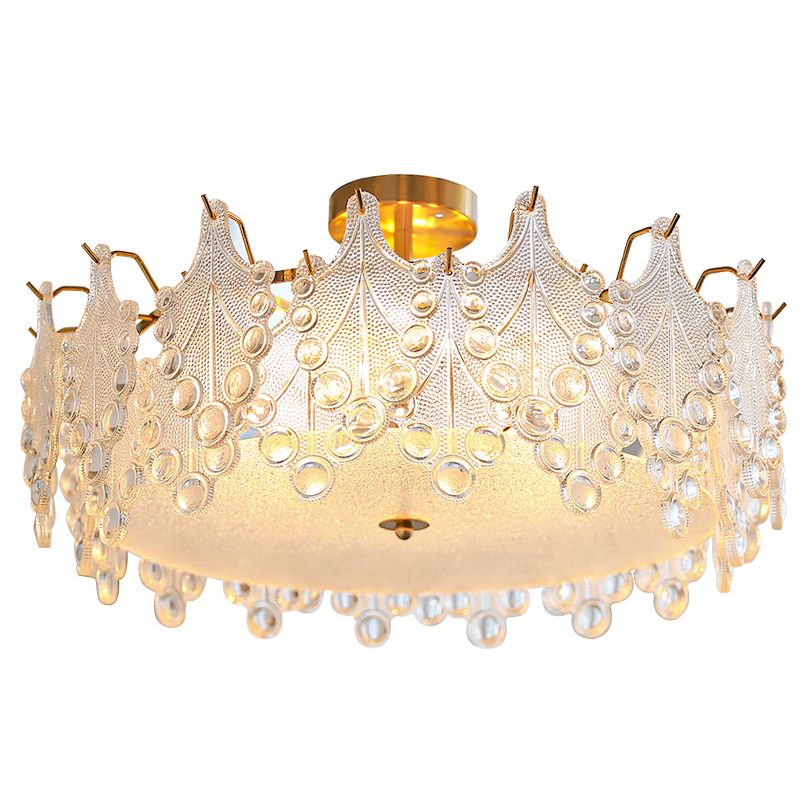 Semi Flush Mount Light Modern Glass Semi Mount Lighting for Bedroom