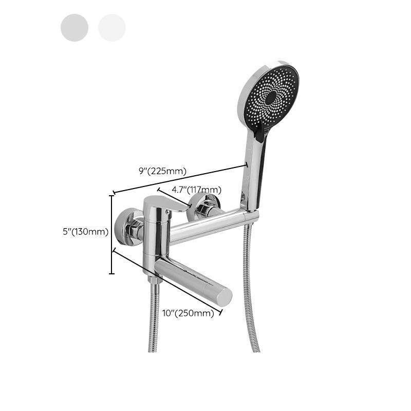 Wall Mounted Metal Tub Filler Low Arc Single Handle Tub Faucet Trim